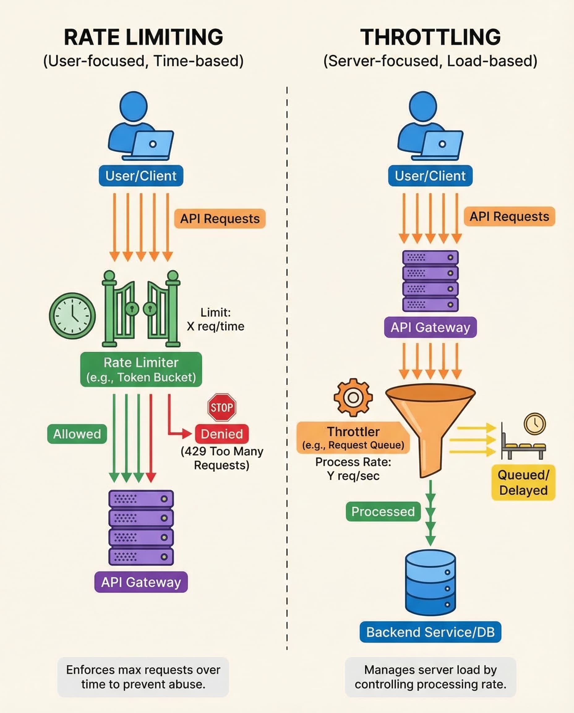 Rate Limiting vs Throttling: Stop Confusing Them in System Design Interviews