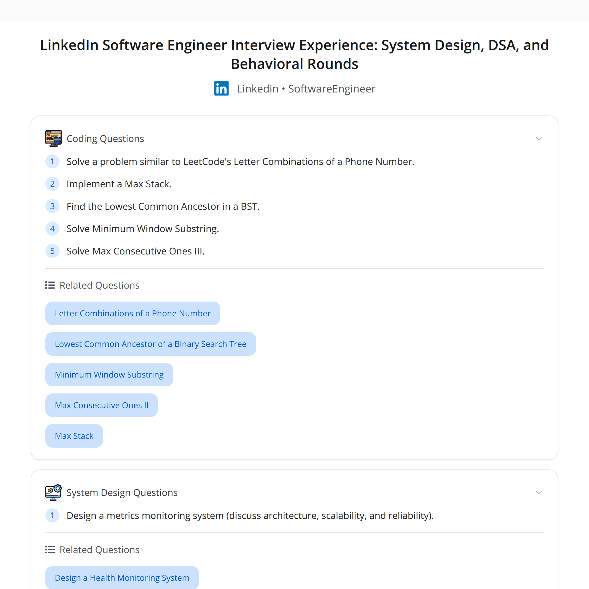 High-Scoring LinkedIn Software Engineer Interview: Insights from a Bugfree User