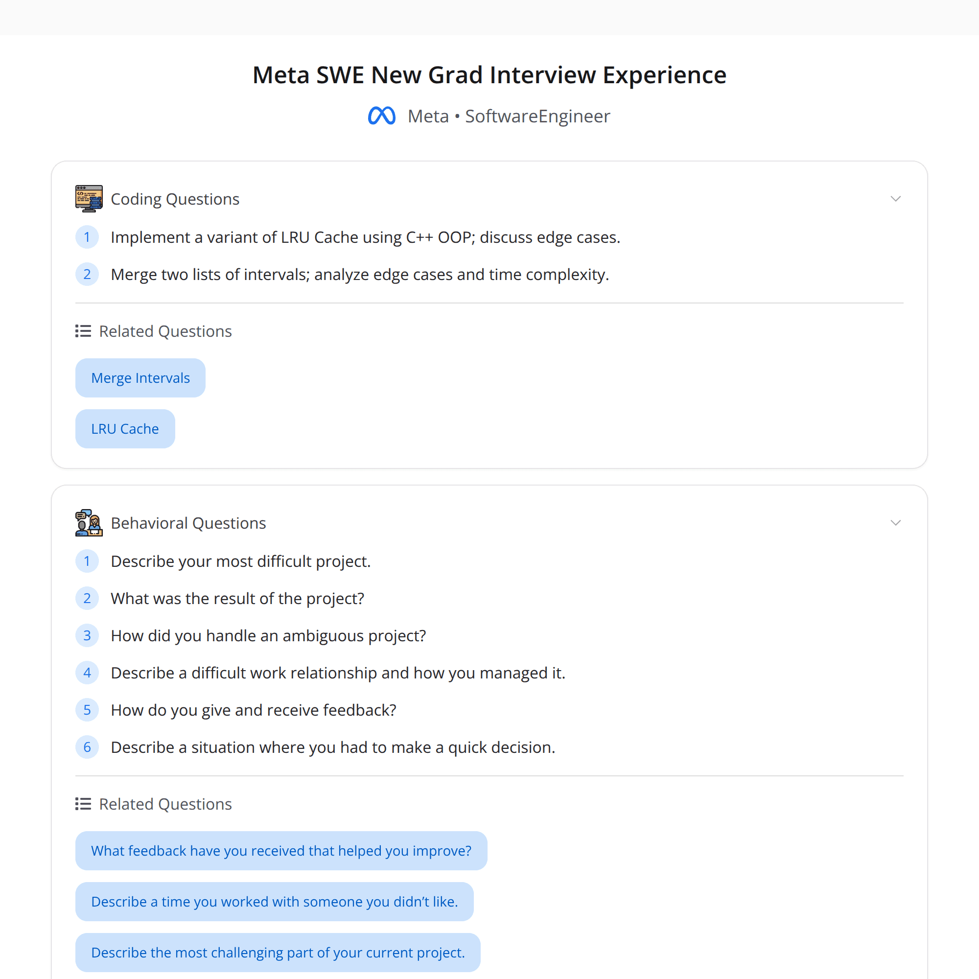 High-Score (Bugfree Users) Meta SWE New Grad Interview Experience — What Actually Came Up