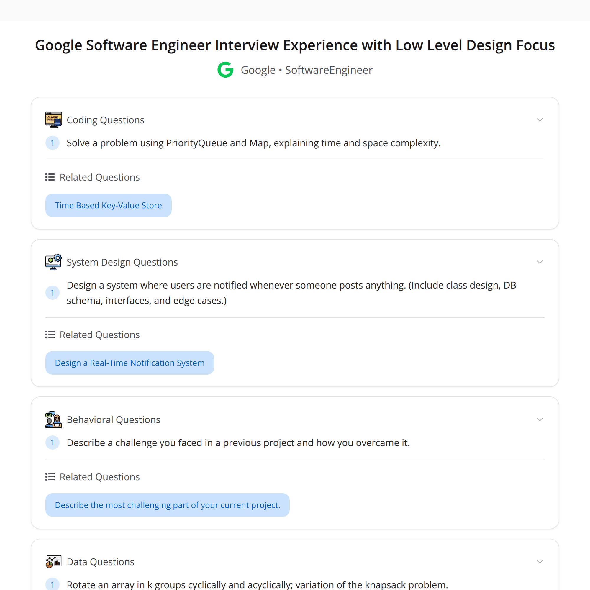 High-Score (Bugfree Users) Google SWE Interview: LLD-Heavy Rounds + DSA Patterns to Master