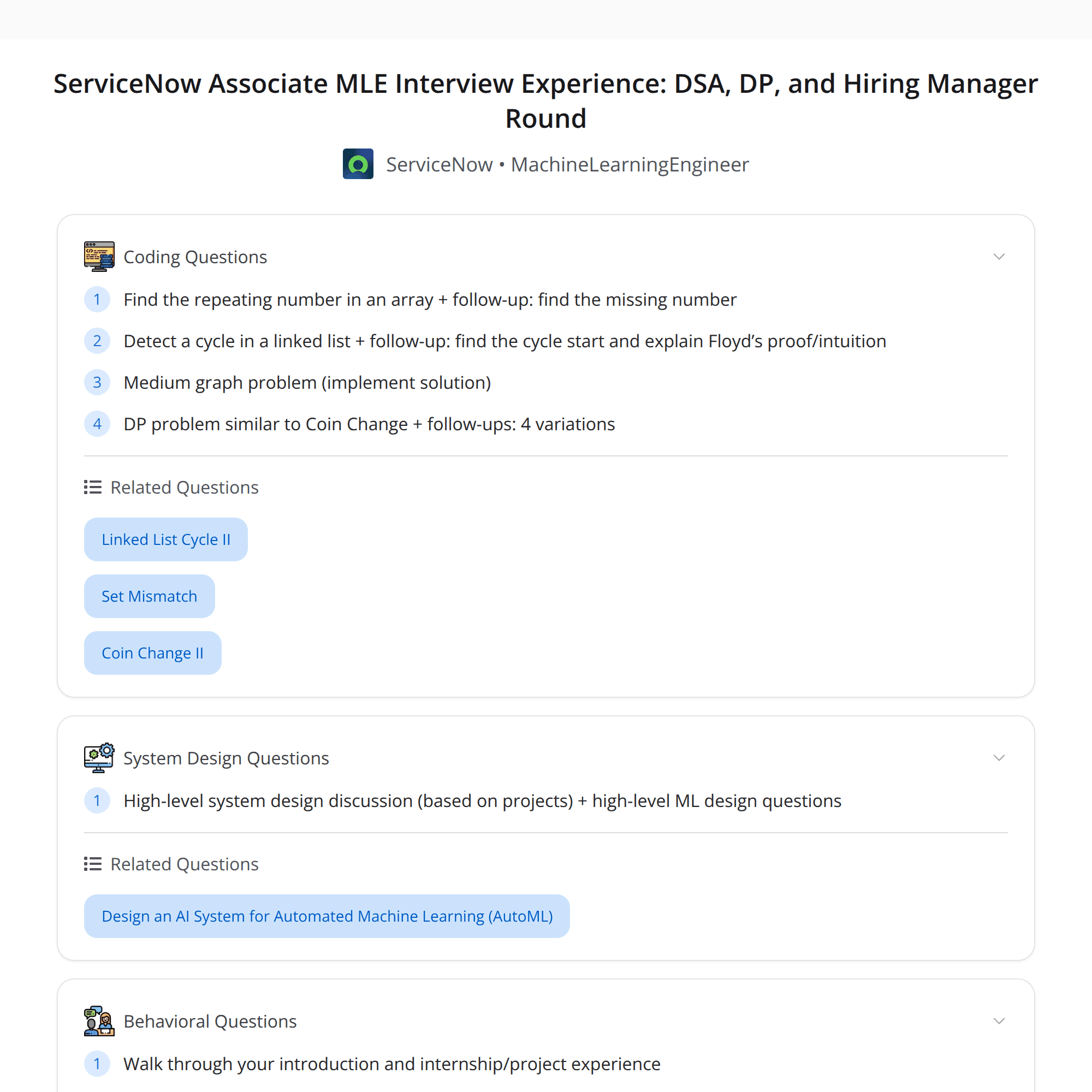 ServiceNow Associate MLE Interview Experience — DSA/DP Heavy (High-Score, Bugfree Users)