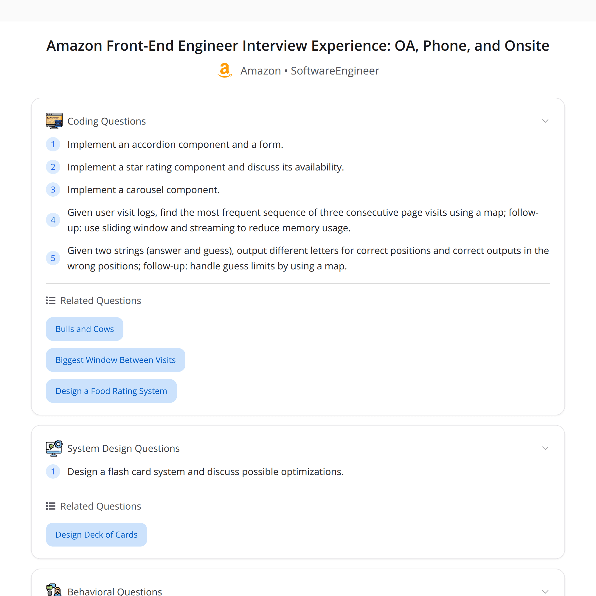 High-Score (Bugfree Users) Amazon Front-End Engineer Interview Experience: OA → Phone → VO