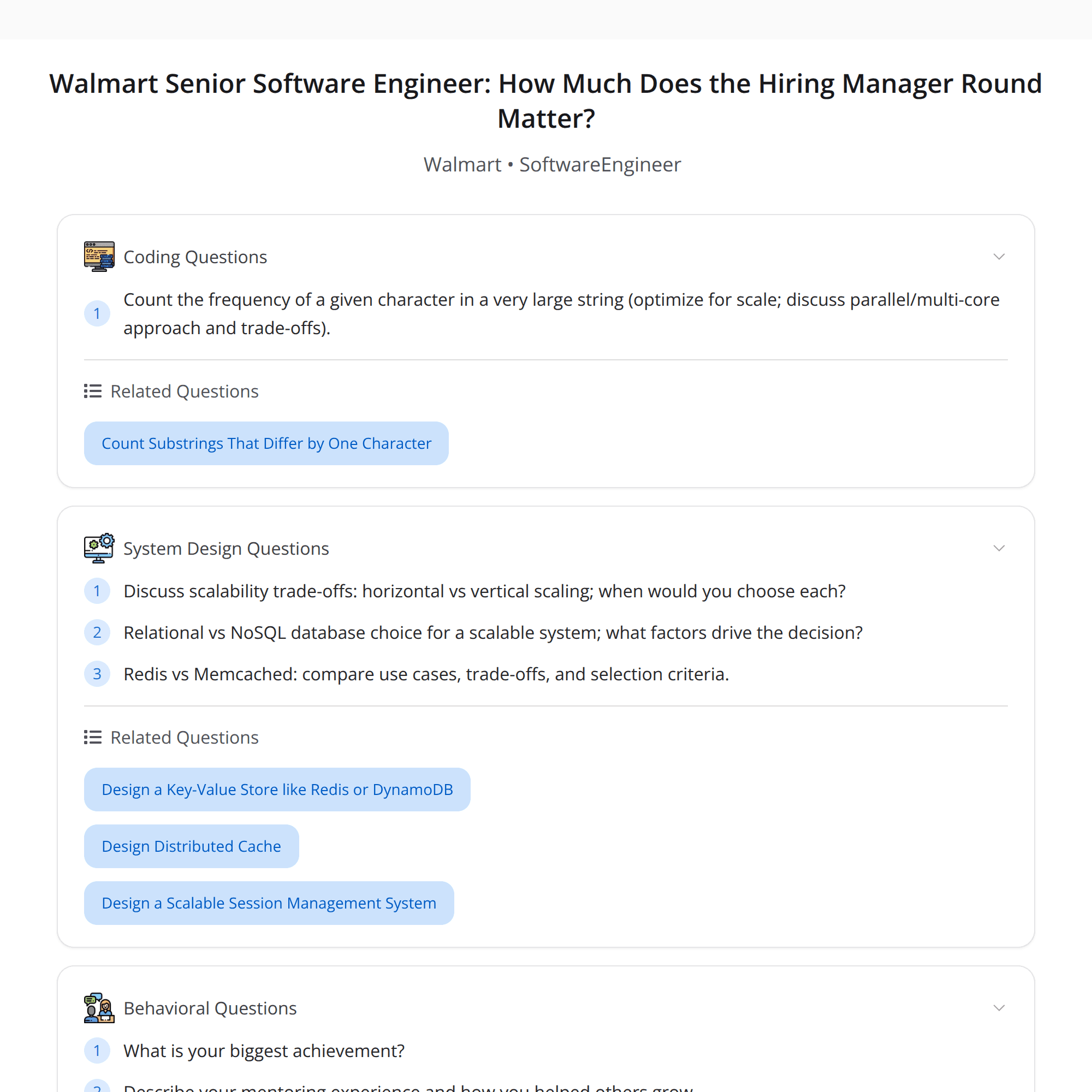 High-Score (Bugfree Users) Interview Experience: Walmart Senior Software Engineer — Why the Hiring Manager Round Can Make or Break It