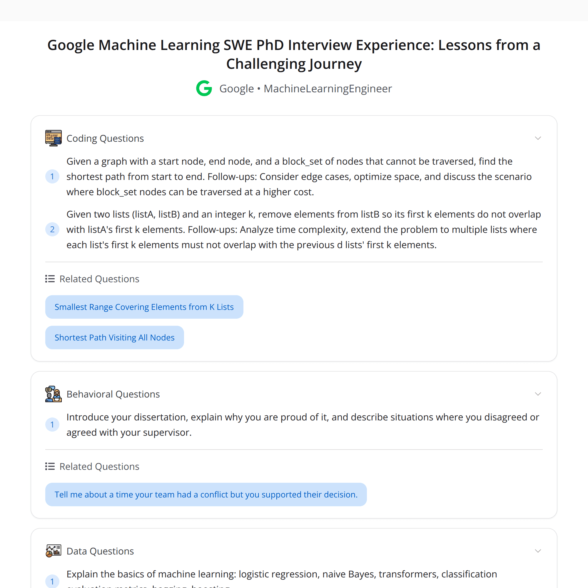 High-Score Interview Experience: Google ML SWE (PhD) Loop — What the Tough Follow-ups Really Test