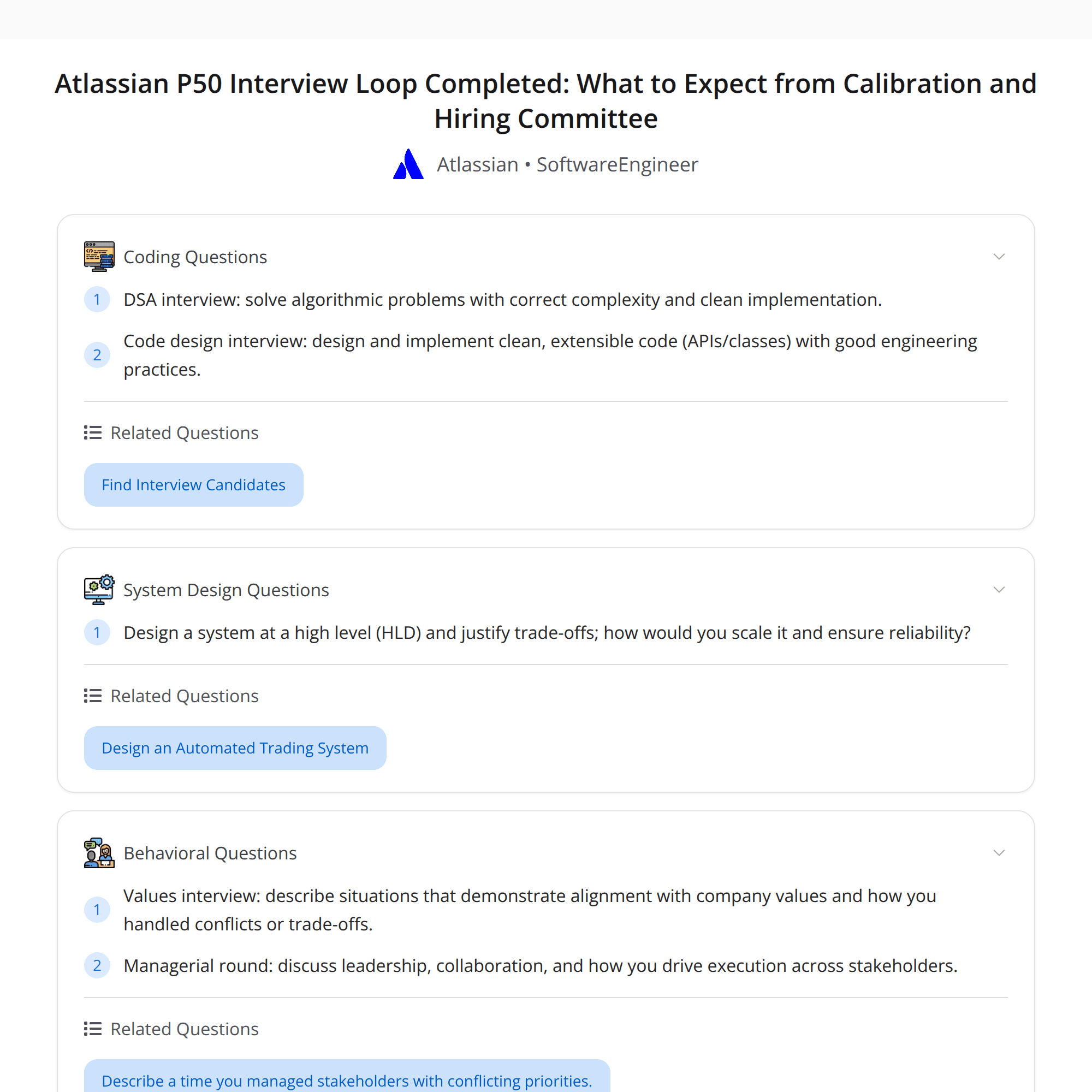 High-Score (Bugfree) Atlassian P50 Interview Experience: Strong Hire Loop + What Calibration & HC Really Mean