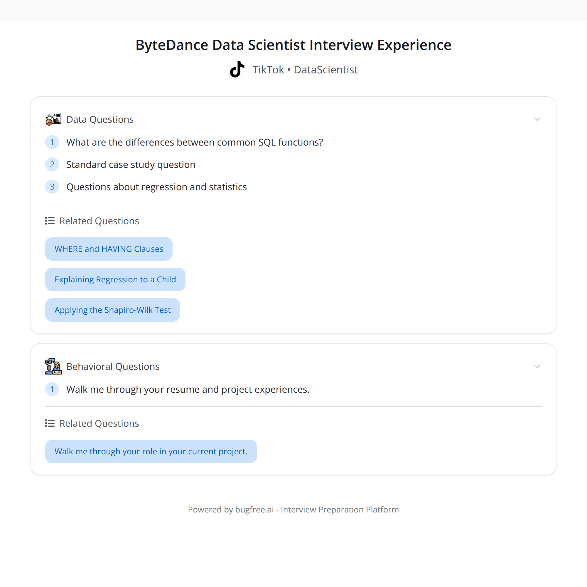 High-Score Interview Experience (Bugfree Users): ByteDance Data Scientist — What Actually Happened