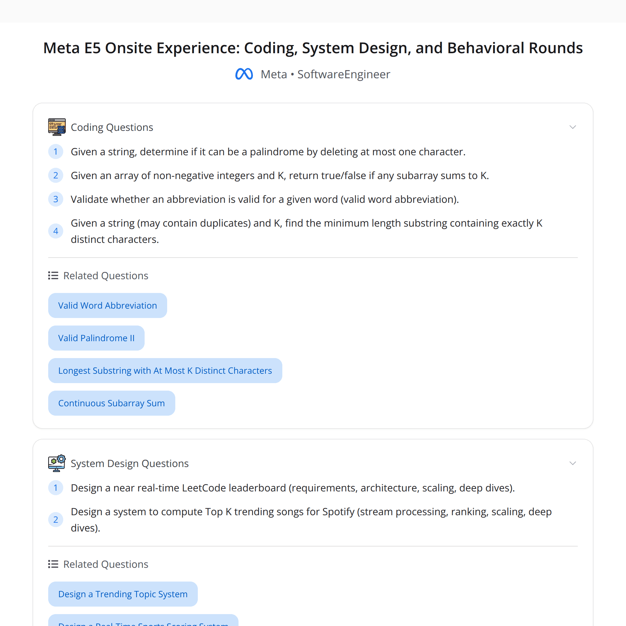 High-Score (Bugfree Users) Meta E5 Onsite: Coding + System Design + Behavioral — What Worked