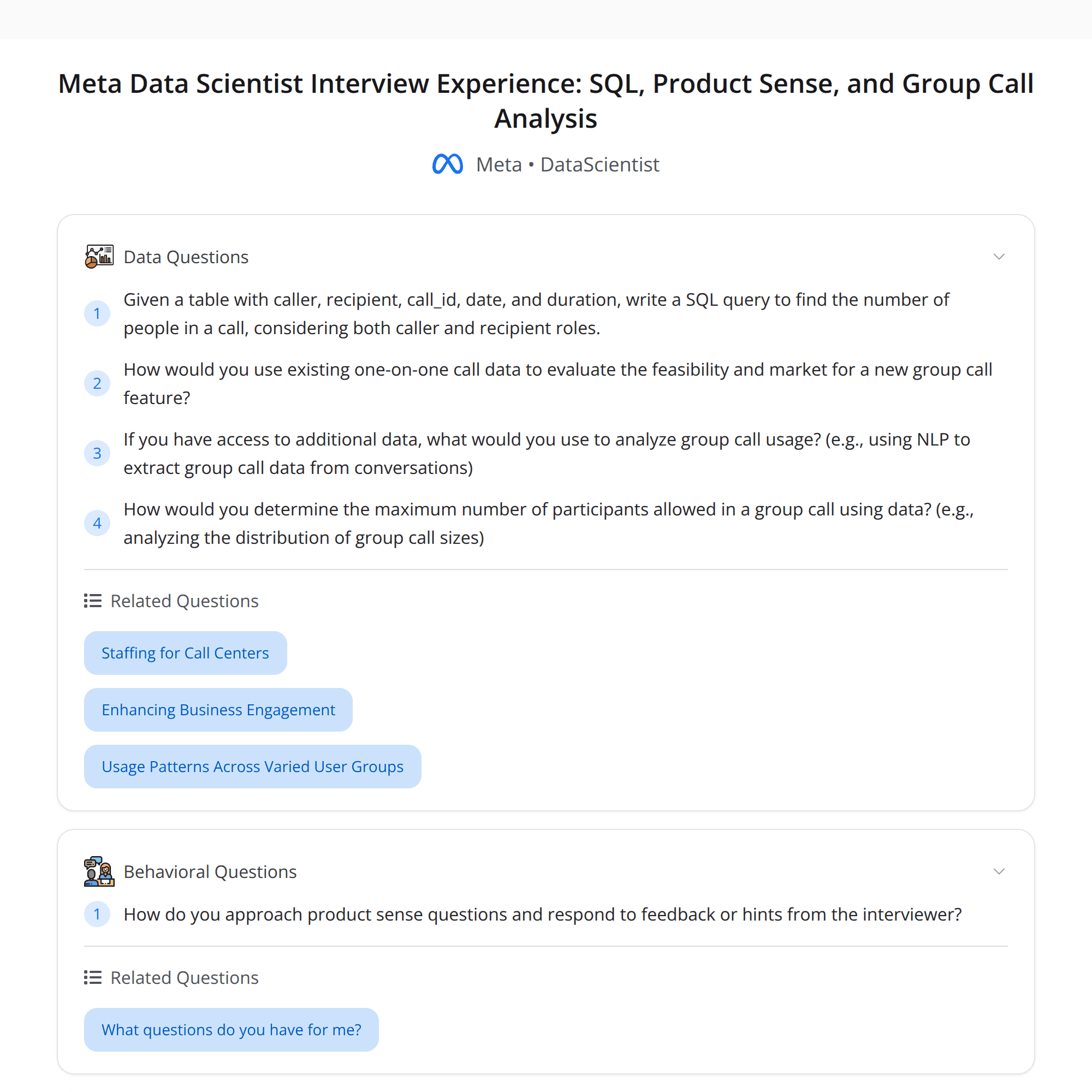 High-Scoring Meta Data Scientist Interview: Key Insights from Bugfree Users
