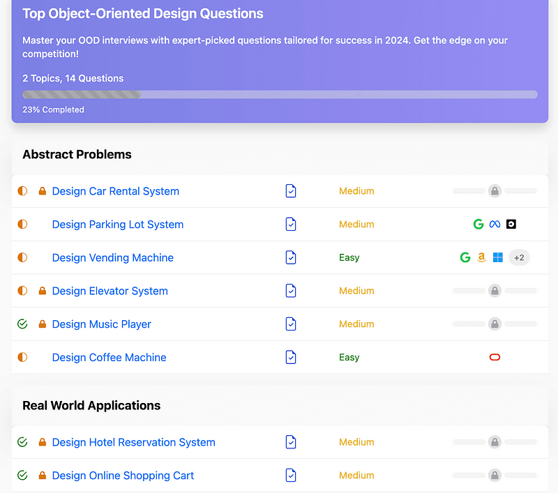 Master Object Oriented Design Interviews by Recognizing the Problem Type